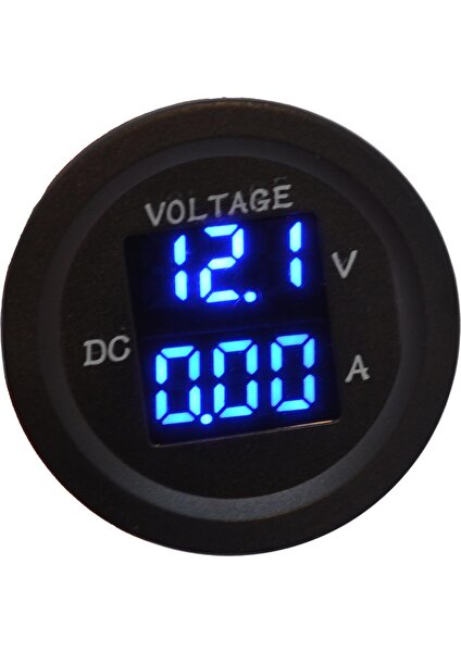 Bold Camper 12V 48V Dc Voltmetre Ampermetre 0-10A Yuvarlak