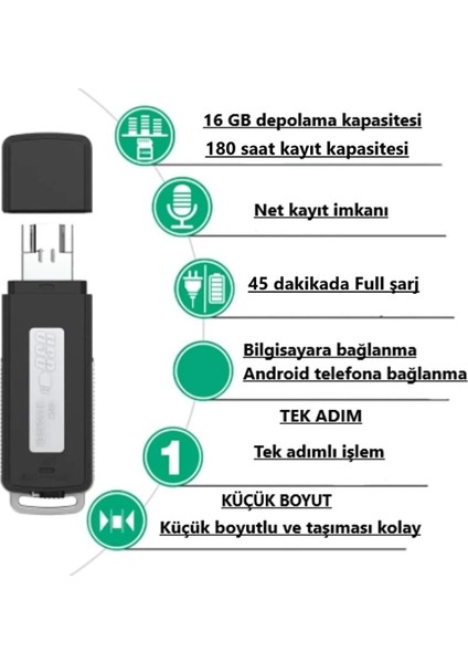 Ses Kayıt Cihazı 16 gb