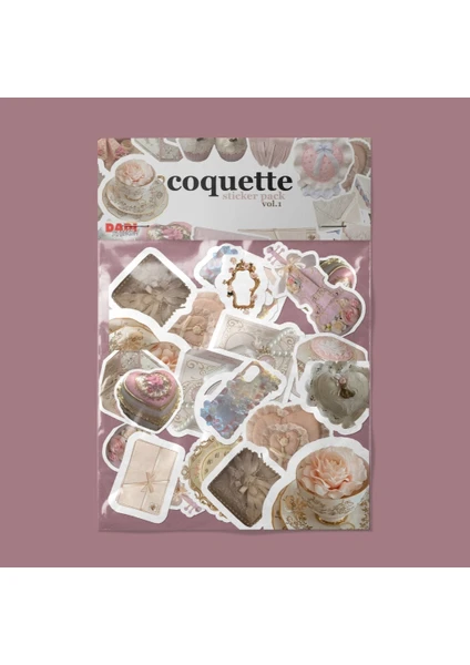 Coquette V1 Sticker Paketi / Bullet Journal Defter Çıkartma Ajanda Laptop Etiket