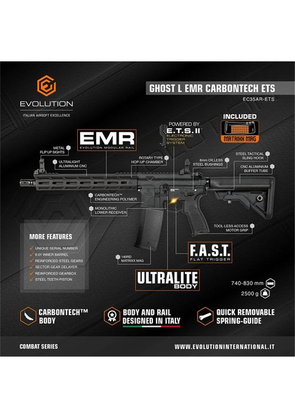 Ghost L Emr Carbontech Ets Siyah Airsoft Tüfek