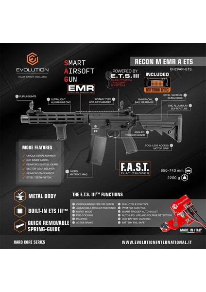 Recon M Emr A Ets Siyah Airsoft Tüfek