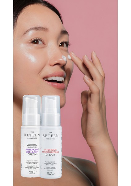 The RETEEN Cosmetics 2'li Avantajlı Paket Anti Aging Kolajen Krem ve Propolis Kırmızı Yosun Yoğun Nemlendirici Krem Seti