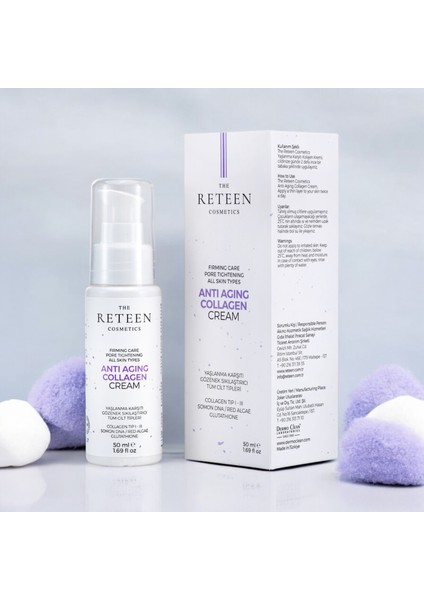 The RETEEN Cosmetics 2'li Avantajlı Paket Anti Aging Kolajen Krem ve Propolis Kırmızı Yosun Yoğun Nemlendirici Krem Seti