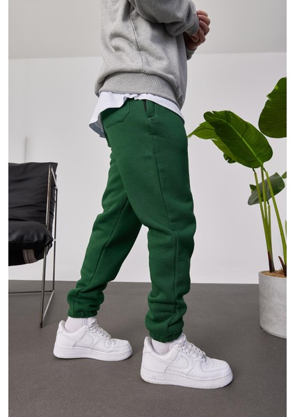 Şardonlu Paçası Lastikli Yeşil Eşofman modelleri