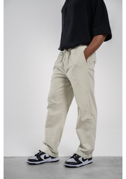 Yeşil Bol Kesim Gabardin Pantolon modelleri