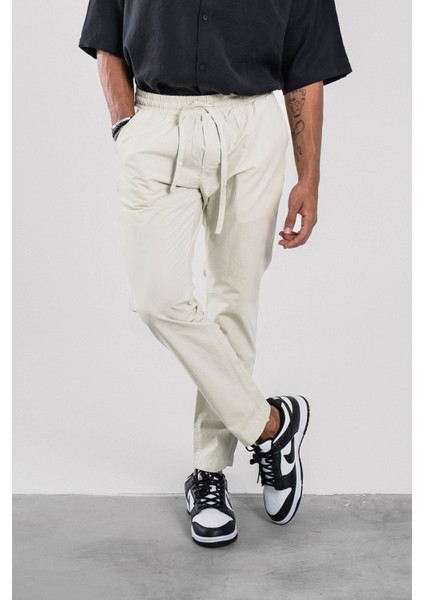 Yeşil Dar Paça Boyfriend Fit Gabardin Pantolon modelleri