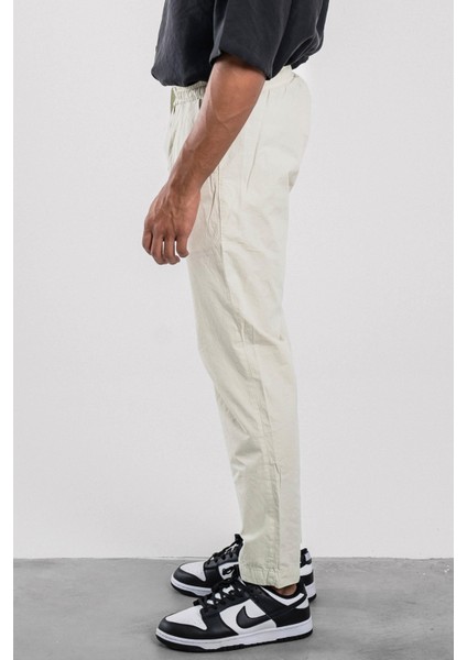 Yeşil Dar Paça Boyfriend Fit Gabardin Pantolon indirimleri