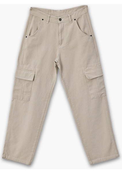 Df Kargo Cepli Krem Baggy Pantolon