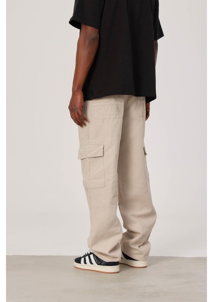 Df Kargo Cepli Krem Baggy Pantolon