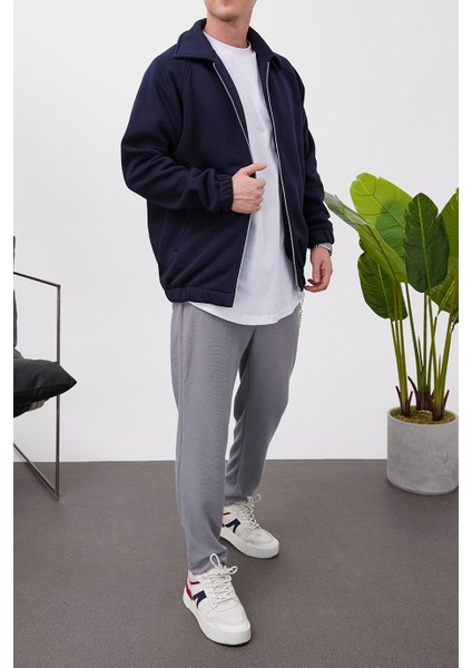 Fermuarlı Basic Lacivert Ceket modelleri