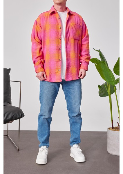 Sarı Detaylı Pembe Gömlek