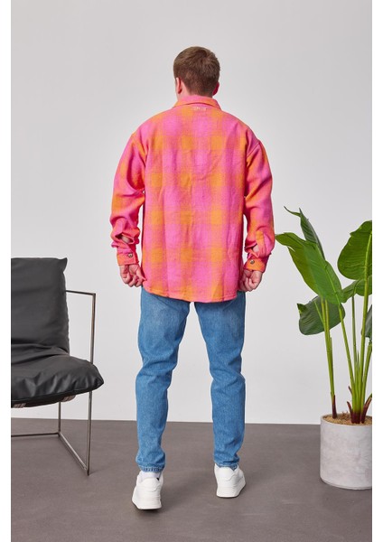 Sarı Detaylı Pembe Gömlek