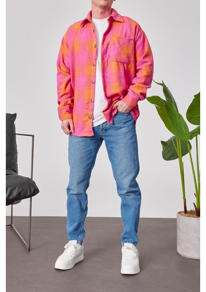 Sarı Detaylı Pembe Gömlek