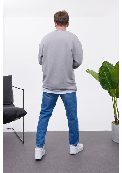 1977 Baskılı Gri Sweatshirt modelleri