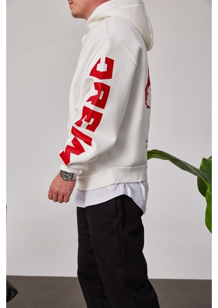 Cthdream Beyaz Kapüşonlu Sweatshirt