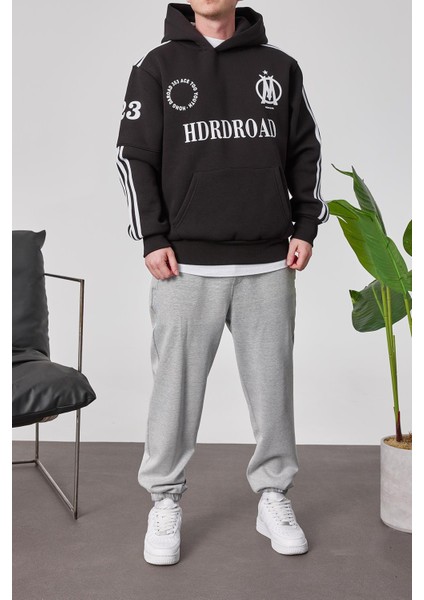 HDRDROAD Siyah Kapüşonlu Sweatshirt