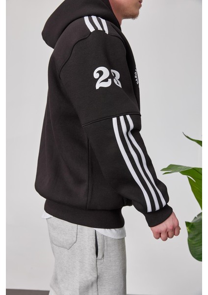 HDRDROAD Siyah Kapüşonlu Sweatshirt