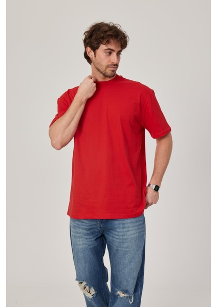 Kırmızı Oversize Basic Tshirt indirimleri