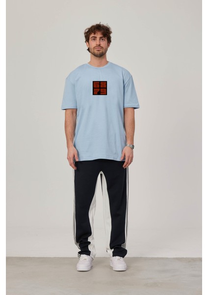 6879 Baskılı Bebe Mavisi Tshirt