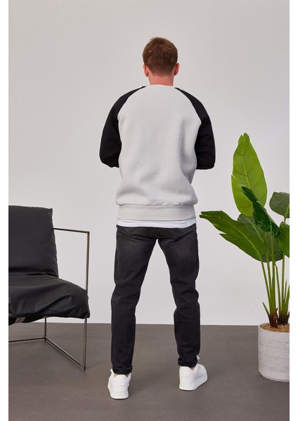 E Harf Baskılı Gri Sweatshirt modelleri