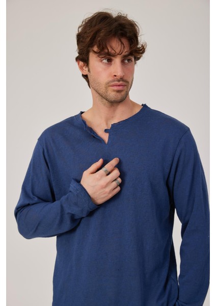 İndigo Uzun Kollu İnce Mevsimlik Üst