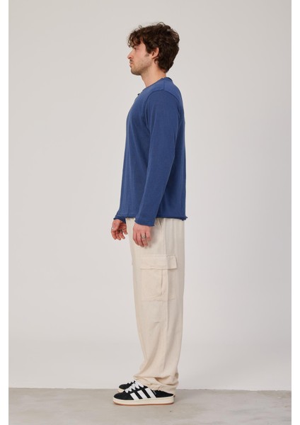 İndigo Uzun Kollu İnce Mevsimlik Üst