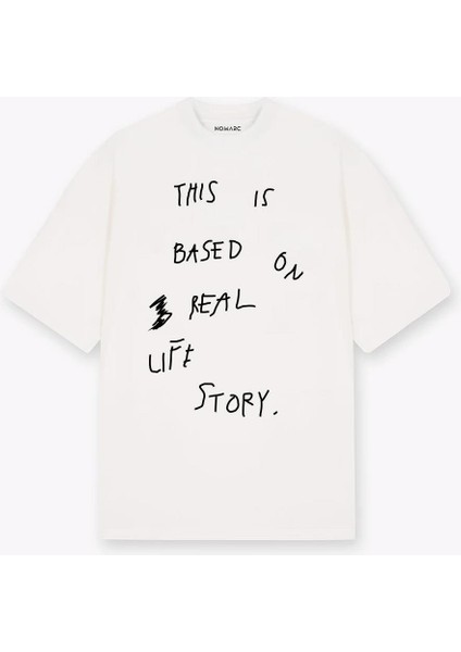 Önü Yazılı Beyaz Tshirt