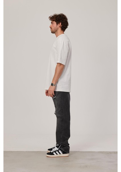Beyaz Oversize Basic Tshirt