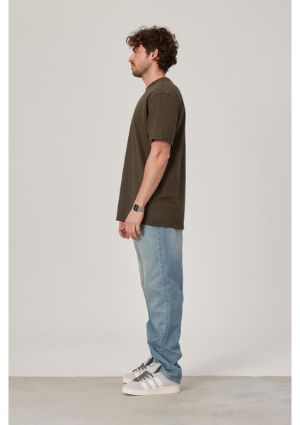 Haki Oversize Basic Tshirt modelleri