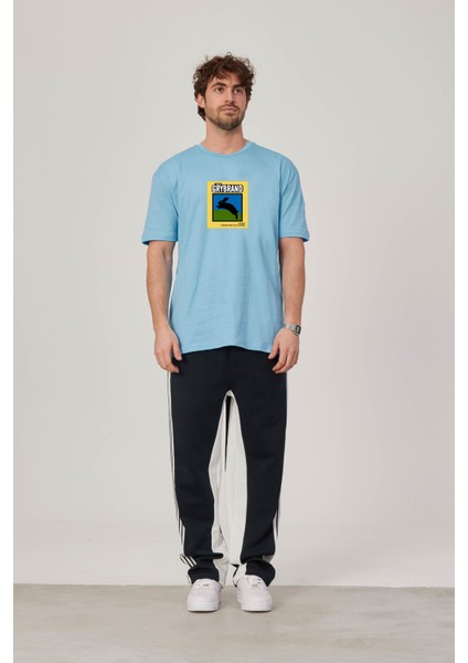 Grybrand Tavşan Baskılı Mavi Tshirt
