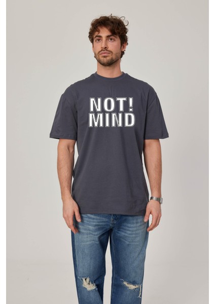 Not Mind Yazılı Antrasit Tshirt