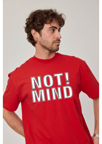 Not Mind Yazılı Kırmızı Tshirt fiyatları