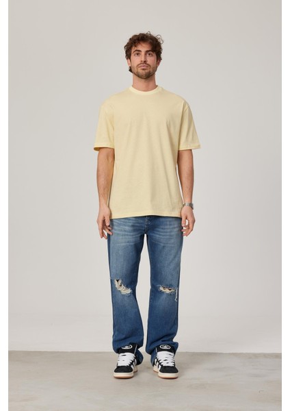 Sarı Oversize Basic Tshirt