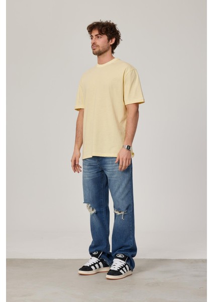 Sarı Oversize Basic Tshirt modelleri
