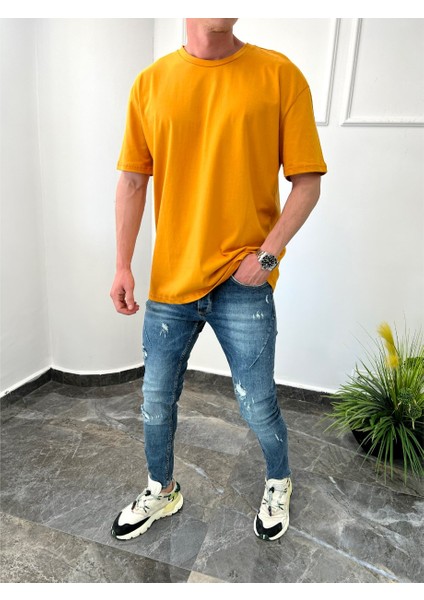 Düz Kesim Basic Turuncu Tshirt fiyatları