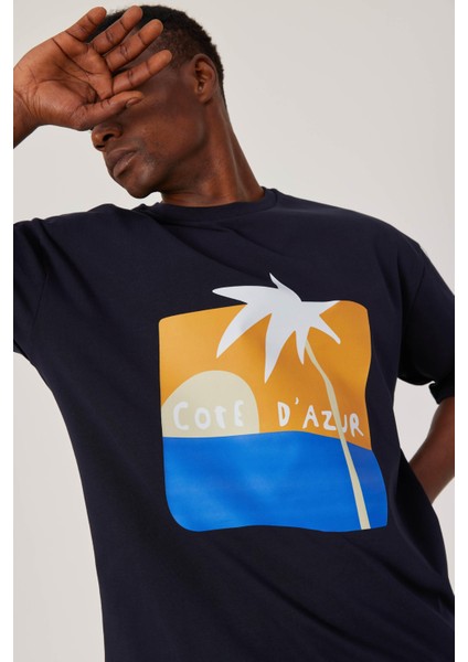 Cofe D'azur Resim Baskılı Lacivert Tshirt fiyatları