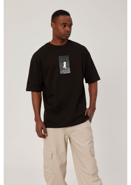Muhammed Ali Fotoğraf Baskılı Siyah Tshirt fırsatları
