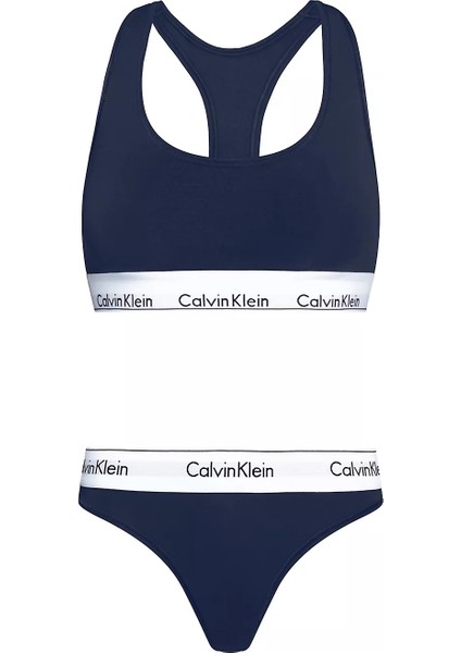 Calvin Klein Kadın Unlıned Bra Set Sütyen Külot Takım-Lacivert