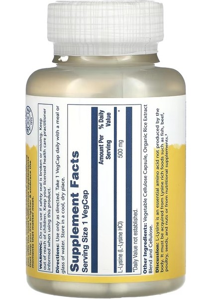 L-Lysine 500 Mg 120 Vegcaps fiyatları