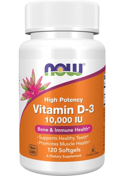 Foods, High Potency Vitamin D3 250 Μg (10,000 Iu), 120 Softgels