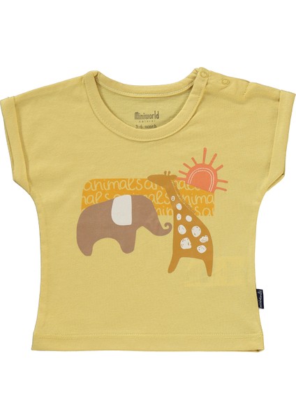 Erkek Bebek 2'li T-Shirt 3-12 Ay Soft Hardal