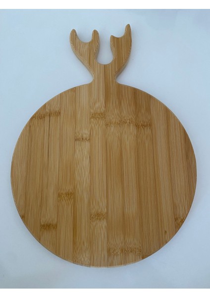 Bambu Geyik Yuvarlak Sunum Tahtası Kesme Tahtası