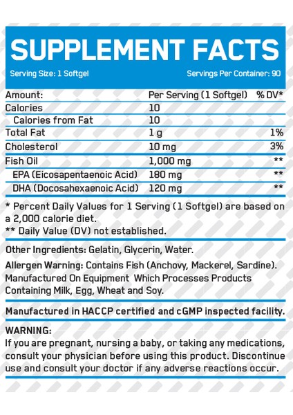 Everbuıld Omega-3 Fish Oil / 90 Softgels