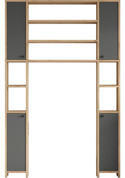 Kern Çok Amaçlı Tuvalet Banyo Dolabı Kapaklı Raflı Sepet-Antrasit Kn1-Sa fırsatları