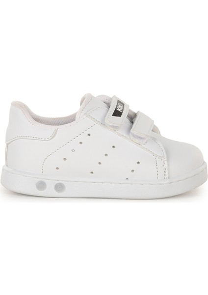 Royzo Cırtlı Işıklı Erkek Bebek Spor Ayakkabı Beyaz