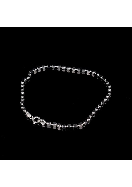 925 Ayar Gümüş Küp Zincirli Erkek Bileklik