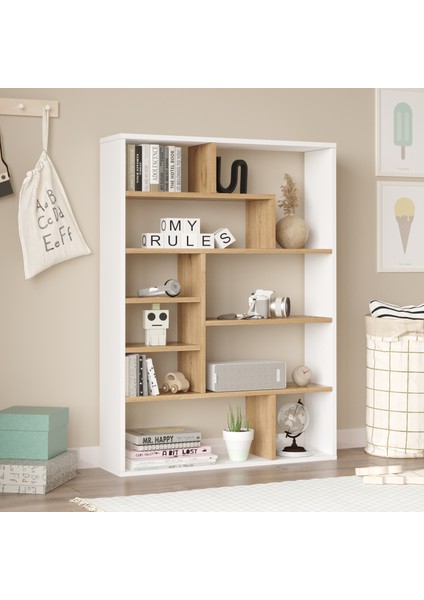 Morgen Kitaplık 124CM Sepet-Beyaz Mg1-Sw