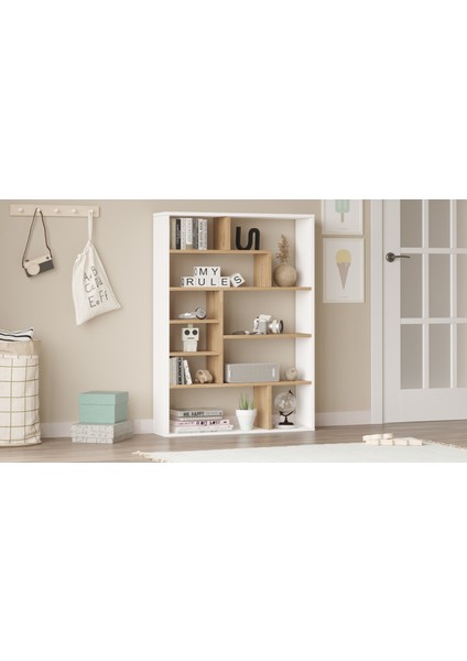 Morgen Kitaplık 124CM Sepet-Beyaz Mg1-Sw