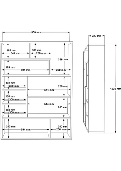 Morgen Kitaplık 124CM Sepet-Beyaz Mg1-Sw
