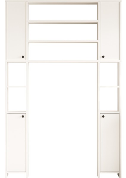 Kern Çok Amaçlı Tuvalet Banyo Dolabı Kapaklı Raflı Beyaz Kn1-W fırsatları